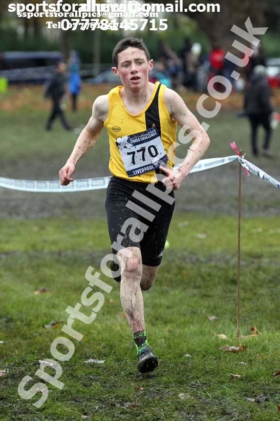 Mens under-17s, 2019 European Cross Country Trials and British Cross Challenge, Sefton Park, Liverpool.  Photo: David T. Hewitson/Sports for All Pics